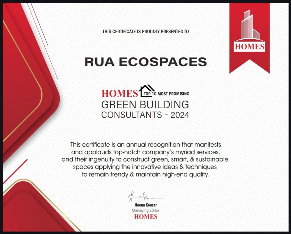 Read more about the article Homes Magazine shortlists RUA Ecospaces among the “Top 10 most promising green building consultants – 2024”