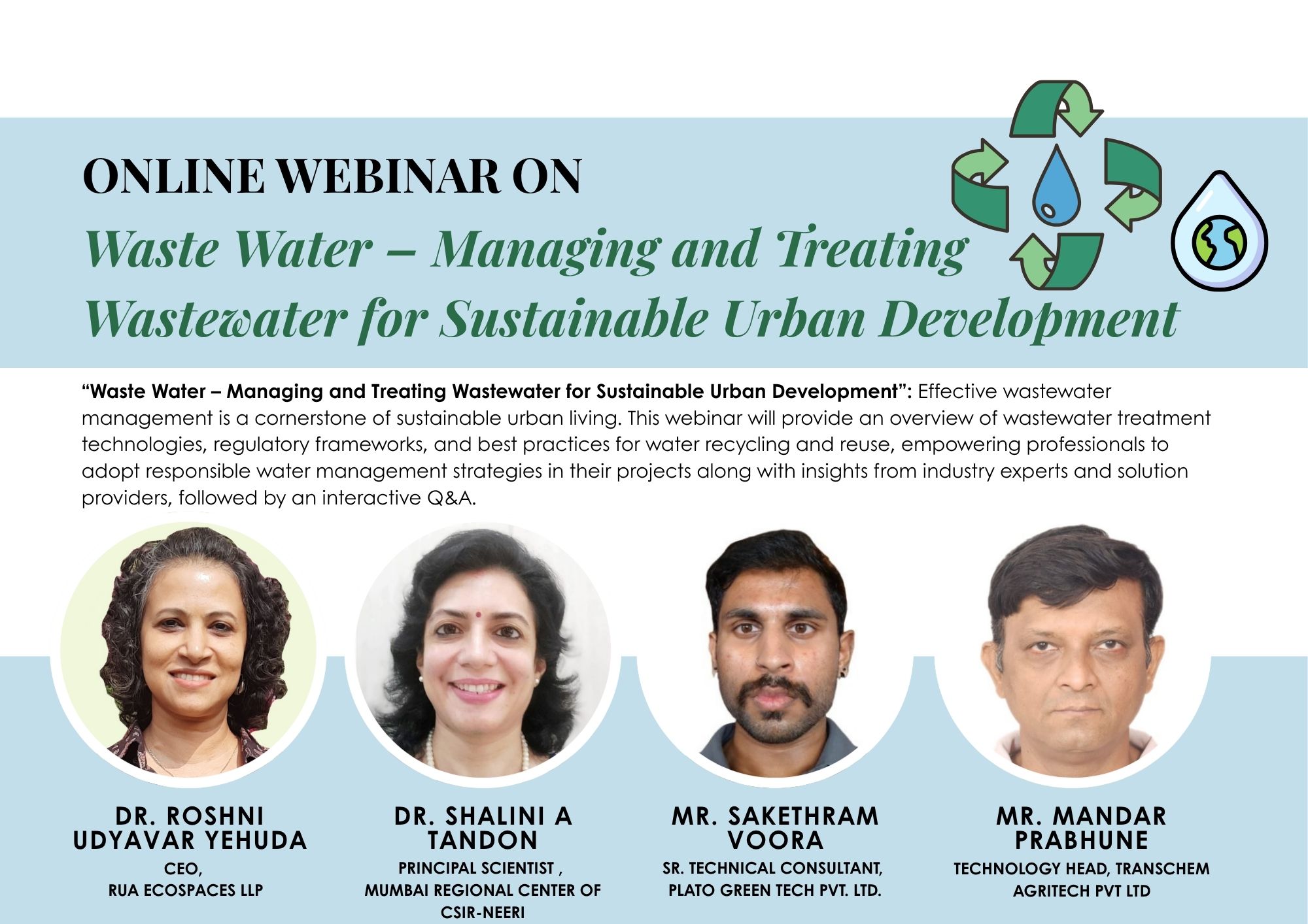 Read more about the article RUA Ecospaces Conducts Knowledge Series Webinar on Waste Water – Managing and Treating Wastewater for Sustainable Urban Development.