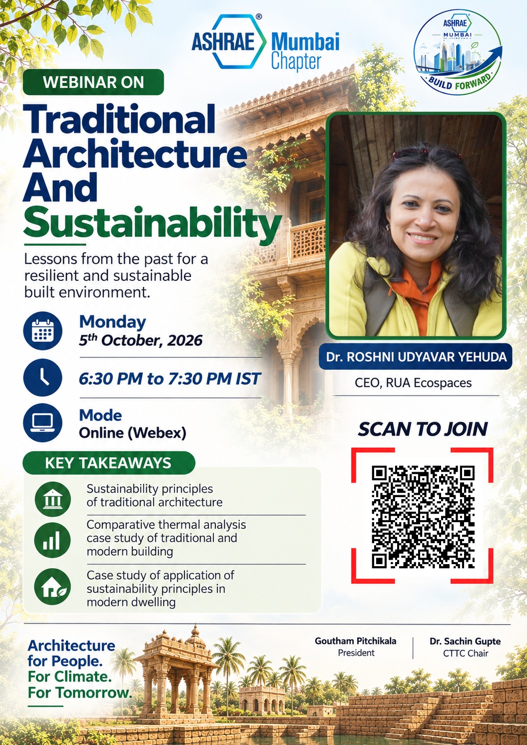 Read more about the article ASHRAE Mumbai Chapter Webinar on Traditional Architecture and Sustainability | RUA Ecospaces